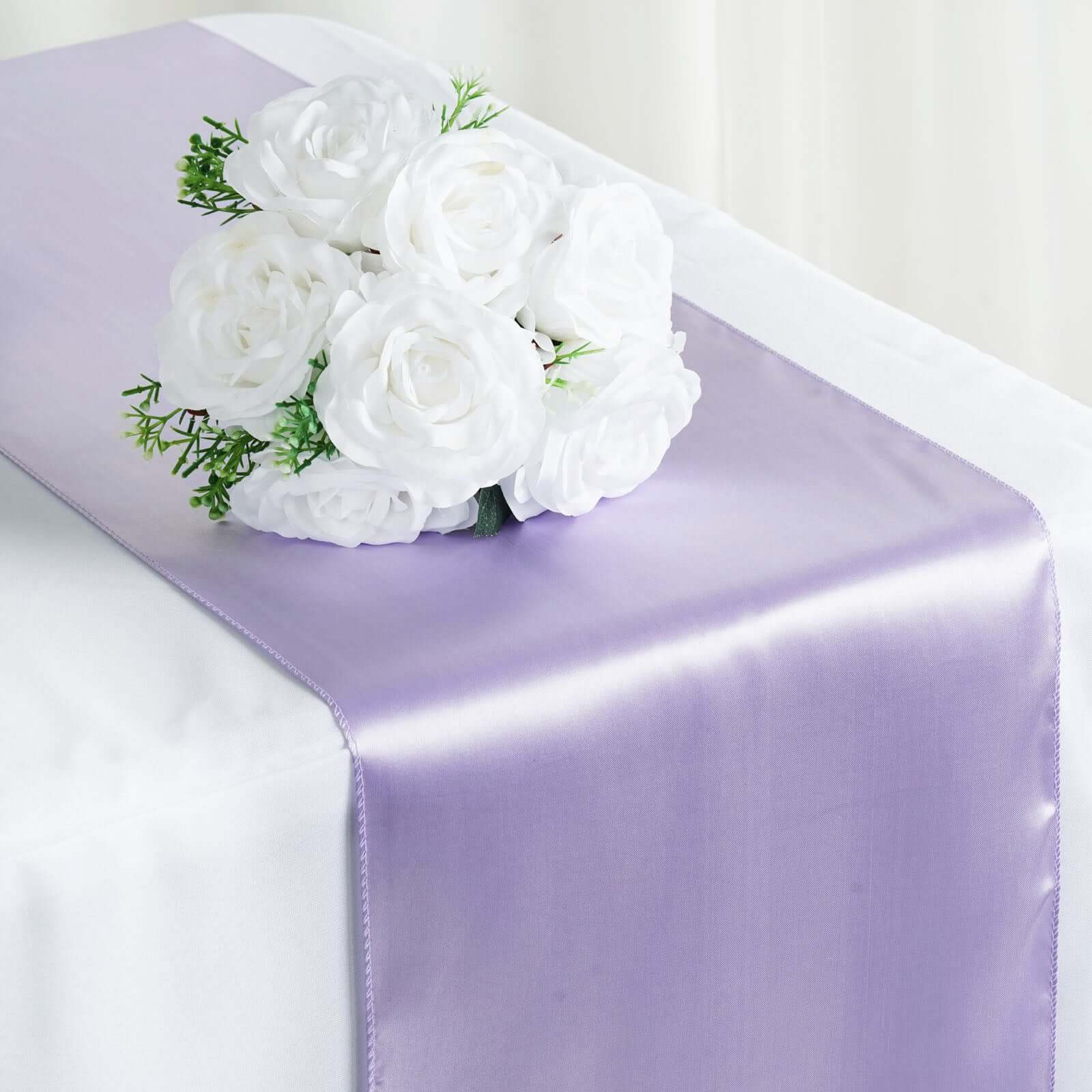 Satin 12"x108" Table Runner Lavender - Stylish Table Linen - Linen Luxes