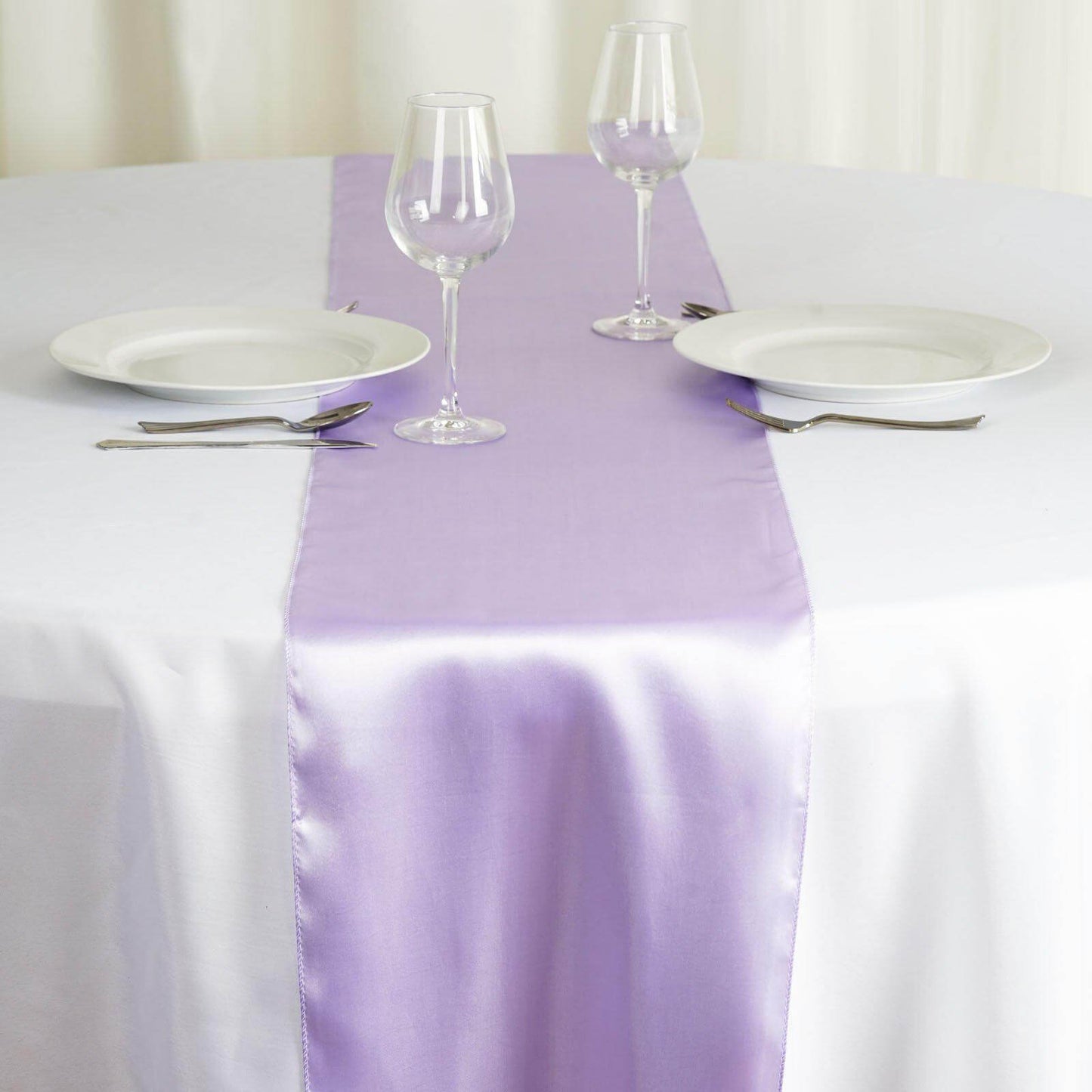 Satin 12"x108" Table Runner Lavender - Stylish Table Linen - Linen Luxes