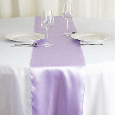 Satin 12"x108" Table Runner Lavender - Stylish Table Linen - Linen Luxes
