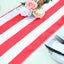 Satin 12"x108" Table Runner Red/White Stripe - Classic Striped Design - Linen Luxes
