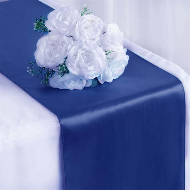 Satin 12"x108" Table Runner Royal Blue - Stylish Table Linen - Linen Luxes