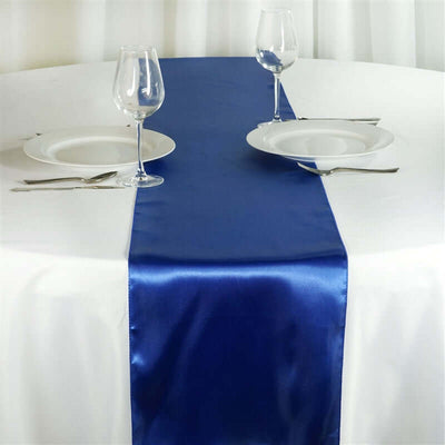 Satin 12"x108" Table Runner Royal Blue - Stylish Table Linen - Linen Luxes