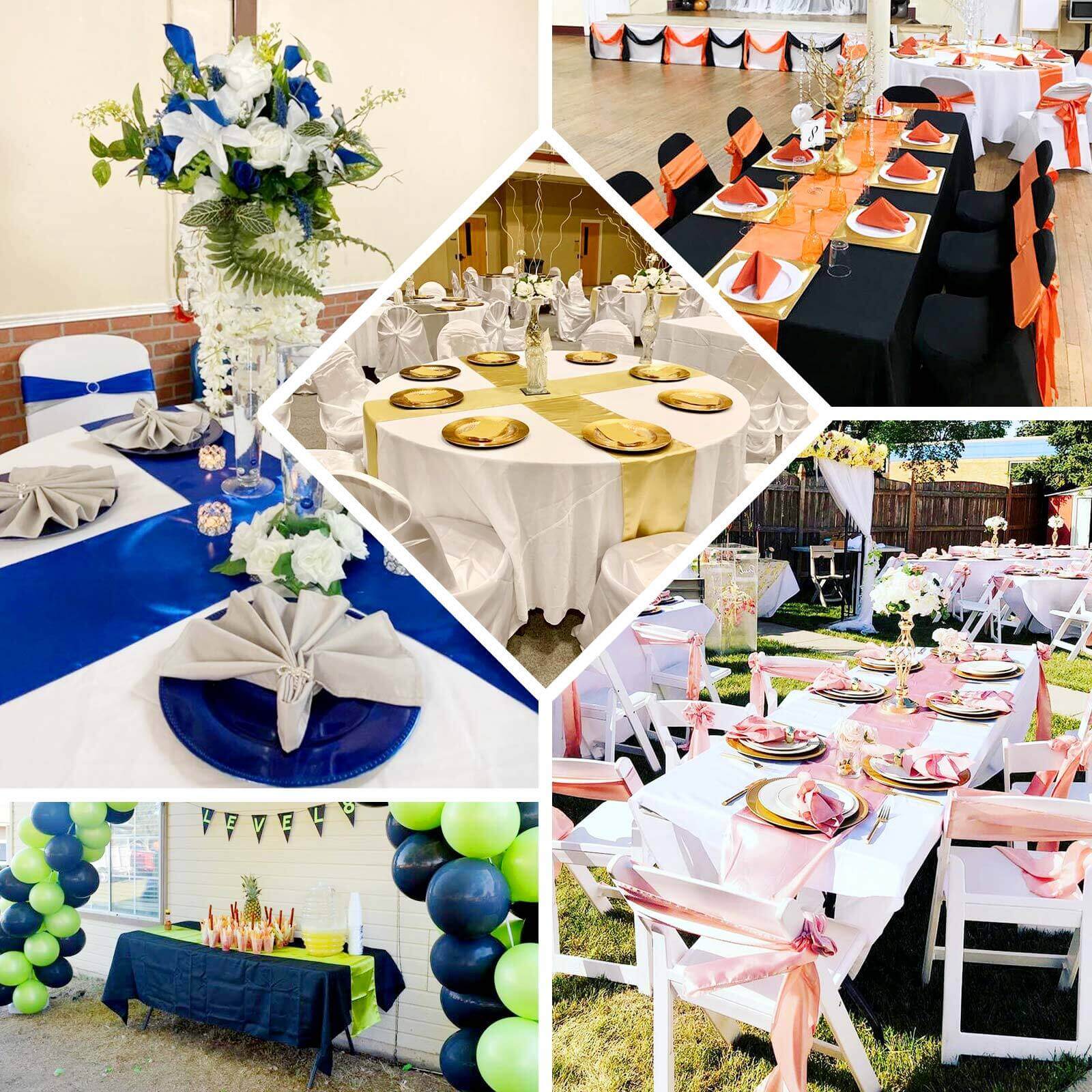 Satin 12"x108" Table Runner Royal Blue - Stylish Table Linen - Linen Luxes