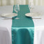 Satin 12"x108" Table Runner Turquoise - Stylish Table Linen - Linen Luxes