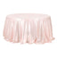 Satin 132" Round Tablecloth Blush - Stylish Seamless Table Cover