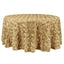 Satin 132" Round Tablecloth Champagne - Seamless Grandiose 3D Rosette Table Cover - Linen Luxes