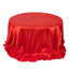 Satin 132" Round Tablecloth Red - Stylish Seamless Table Cover