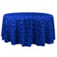 Satin 132" Round Tablecloth Royal Blue - Seamless Grandiose 3D Rosette Table Cover - Linen Luxes