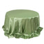Satin 132" Round Tablecloth Sage Green - Stylish Seamless Table Cover