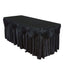 Satin 21ft Table Skirt Black - Pleated Double Drape Table Cover - Linen Luxes