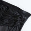 Satin 21ft Table Skirt Black - Pleated Double Drape Table Cover - Linen Luxes