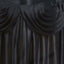 Satin 21ft Table Skirt Black - Pleated Double Drape Table Cover - Linen Luxes