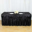 Satin 21ft Table Skirt Black - Pleated Double Drape Table Cover - Linen Luxes