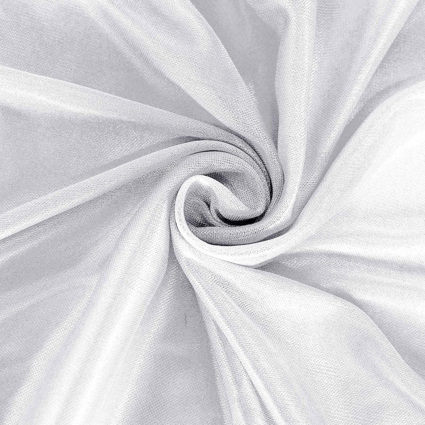 Satin 21ft Table Skirt White Pleated Double Drape Design - Soft & Graceful for Events - Linen Luxes