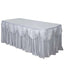 Satin 21ft Table Skirt White Pleated Double Drape Design - Soft & Graceful for Events - Linen Luxes
