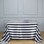 Satin 60"x102" Rectangle Tablecloth Black/White - Stripe Design with Stylish Smooth Finish Table Cover - Linen Luxes