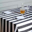 Satin 60"x102" Rectangle Tablecloth Black/White - Stripe Design with Stylish Smooth Finish Table Cover - Linen Luxes