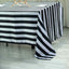 Satin 60"x102" Rectangle Tablecloth Black/White - Stripe Design with Stylish Smooth Finish Table Cover - Linen Luxes