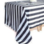 Satin 60"x102" Rectangle Tablecloth Black/White - Stripe Design with Stylish Smooth Finish Table Cover - Linen Luxes