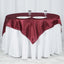 Satin 60"x60" Table Overlay Square Tablecloth Burgundy - Smooth Silky Touch Table Cover - Linen Luxes