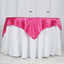 Satin 60"x60" Table Overlay Square Tablecloth Fuchsia - Smooth Silky Touch Table Cover - Linen Luxes
