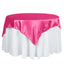 Satin 60"x60" Table Overlay Square Tablecloth Fuchsia - Smooth Silky Touch Table Cover - Linen Luxes
