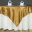Satin 60"x60" Table Overlay Square Tablecloth Gold - Smooth Silky Touch Table Cover for Sophisticated Events - Linen Luxes