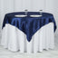 Satin 60"x60" Table Overlay Square Tablecloth Navy Blue - Smooth Silky Touch Table Cover - Linen Luxes
