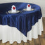 Satin 60"x60" Table Overlay Square Tablecloth Navy Blue - Smooth Silky Touch Table Cover - Linen Luxes