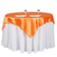 Satin 60"x60" Table Overlay Square Tablecloth Orange - Smooth Silky Touch Table Cover - Linen Luxes