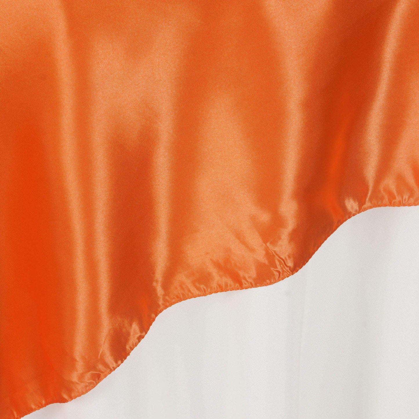 Satin 60"x60" Table Overlay Square Tablecloth Orange - Smooth Silky Touch Table Cover - Linen Luxes