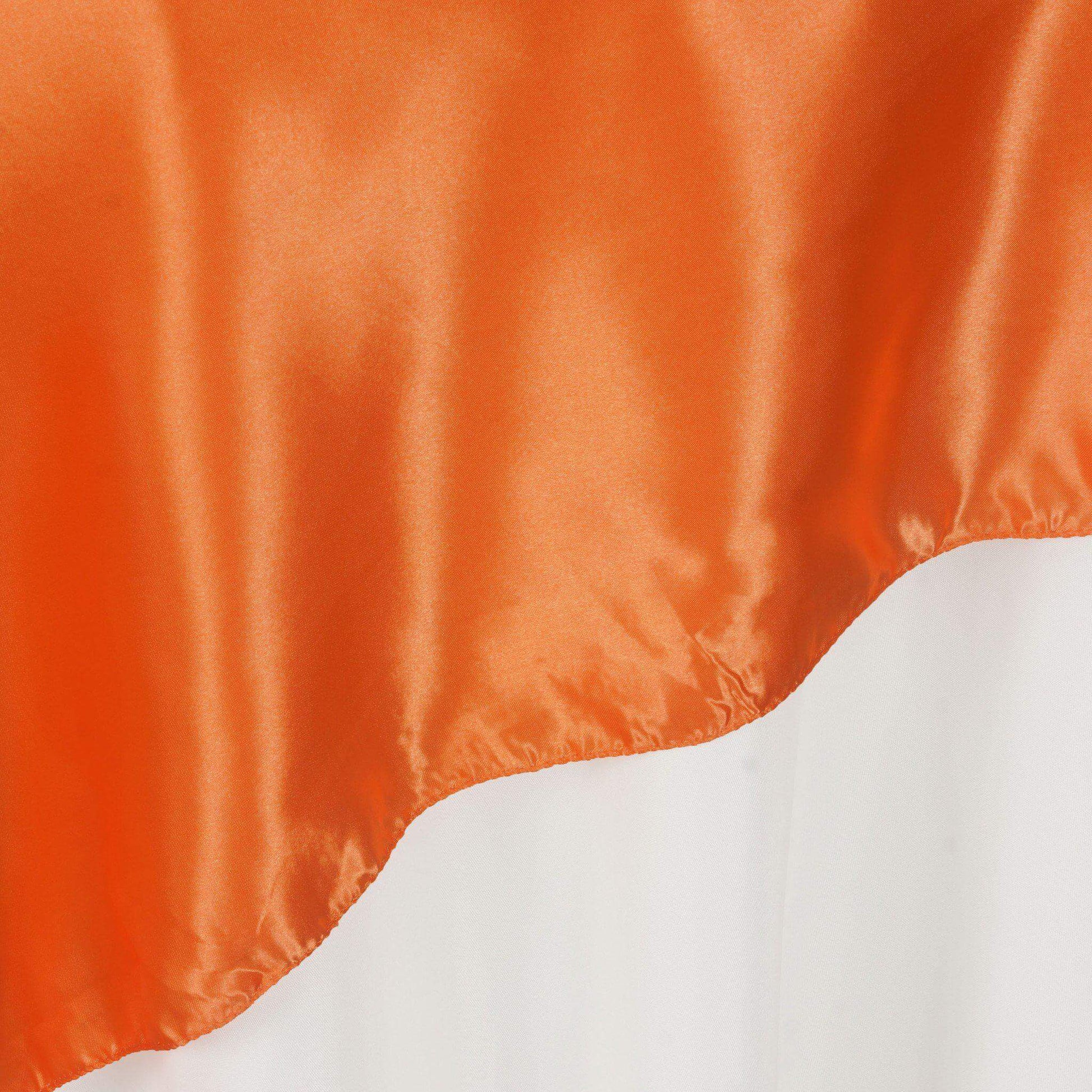 Satin 60"x60" Table Overlay Square Tablecloth Orange - Smooth Silky Touch Table Cover - Linen Luxes