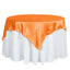 Satin 60"x60" Table Overlay Square Tablecloth Orange - Smooth Silky Touch Table Cover - Linen Luxes