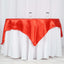 Satin 60"x60" Table Overlay Square Tablecloth Red - Smooth Silky Touch Table Cover - Linen Luxes