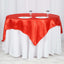 Satin 60"x60" Table Overlay Square Tablecloth Red - Smooth Silky Touch Table Cover - Linen Luxes