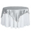 Satin 60"x60" Table Overlay Square Tablecloth Silver - Smooth Silky Touch Table Cover - Linen Luxes