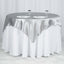 Satin 60"x60" Table Overlay Square Tablecloth Silver - Smooth Silky Touch Table Cover - Linen Luxes