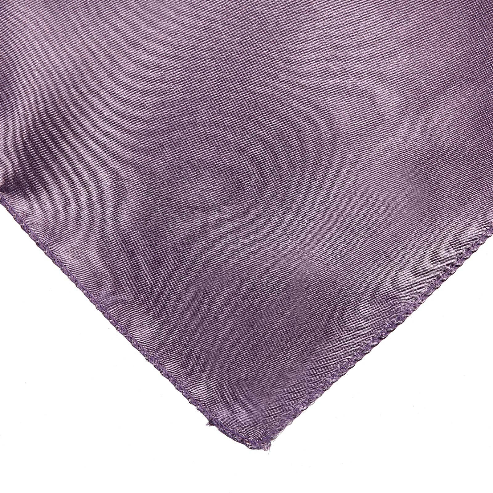 Satin 60"x60" Table Overlay Square Tablecloth Violet Amethyst - Smooth Silky Touch Table Cover - Linen Luxes