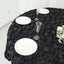 Satin 72"x72" Table Overlay Square Tablecloth Black - 3D Rosette Design for Stylish Occasions - Linen Luxes