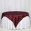 Satin 72"x72" Table Overlay Square Tablecloth Burgundy - Smooth Finish Table Cover - Linen Luxes