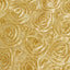 Satin 72"x72" Table Overlay Square Tablecloth Champagne - 3D Rosette Table Cover - Linen Luxes