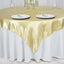 Satin 72"x72" Table Overlay Square Tablecloth Champagne - Smooth Finish Table Cover - Linen Luxes