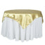 Satin 72"x72" Table Overlay Square Tablecloth Champagne - Smooth Finish Table Cover - Linen Luxes
