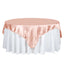 Satin 72"x72" Table Overlay Square Tablecloth Dusty Rose - Smooth Finish Table Cover - Linen Luxes
