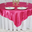 Satin 72"x72" Table Overlay Square Tablecloth Fuchsia - Smooth Finish Table Cover - Linen Luxes