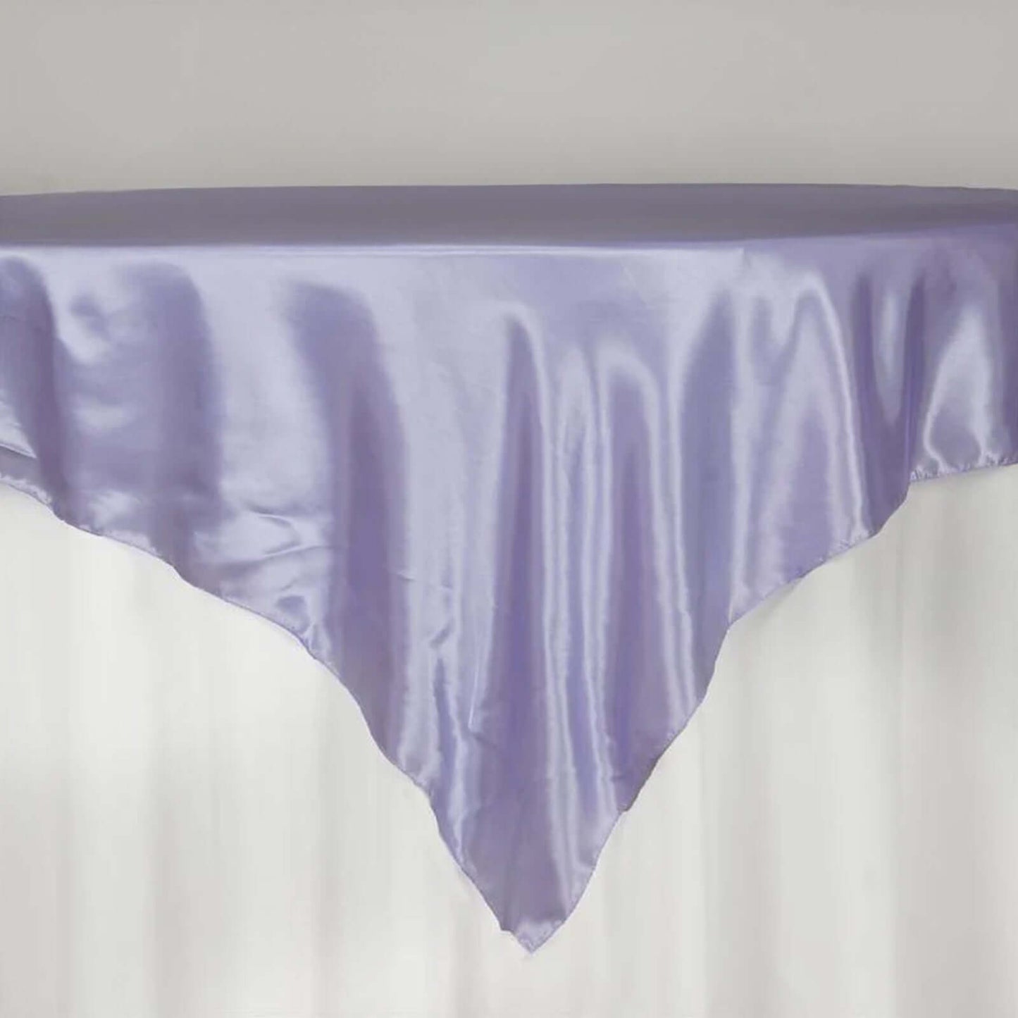 Satin 72"x72" Table Overlay Square Tablecloth Lavender Lilac - Smooth Finish Table Cover - Linen Luxes