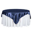 Satin 72"x72" Table Overlay Square Tablecloth Navy Blue - Smooth Finish Table Cover - Linen Luxes