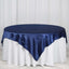 Satin 72"x72" Table Overlay Square Tablecloth Navy Blue - Smooth Finish Table Cover - Linen Luxes