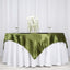 Satin 72"x72" Table Overlay Square Tablecloth Olive Green - Smooth Finish Table Cover - Linen Luxes