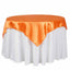 Satin 72"x72" Table Overlay Square Tablecloth Orange - Smooth Finish Table Cover - Linen Luxes
